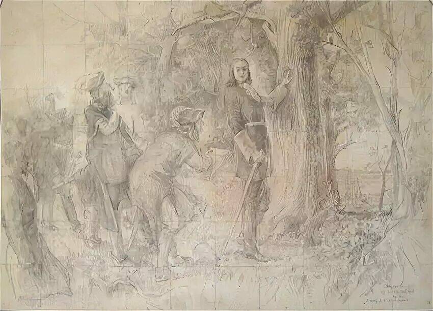 Картина Николая Сверчкова «Петр I в чебоксарских лесах»